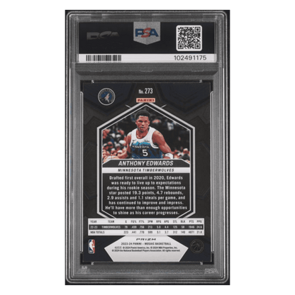 Anthony Edwards PSA 9 2023 Panini Mosaic Genesis Case Hit Card #273