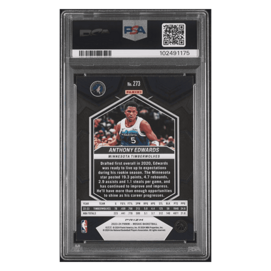 Anthony Edwards PSA 9 2023 Panini Mosaic Genesis Case Hit Card #273