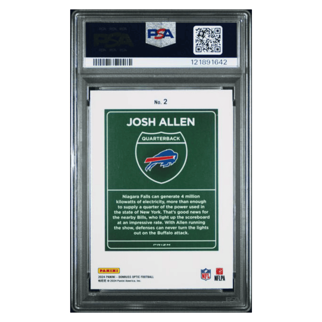 Josh Allen PSA 9 2024 Panini Donruss Optic Downtown! Card #2