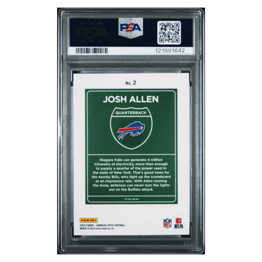 Josh Allen PSA 9 2024 Panini Donruss Optic Downtown! Card #2
