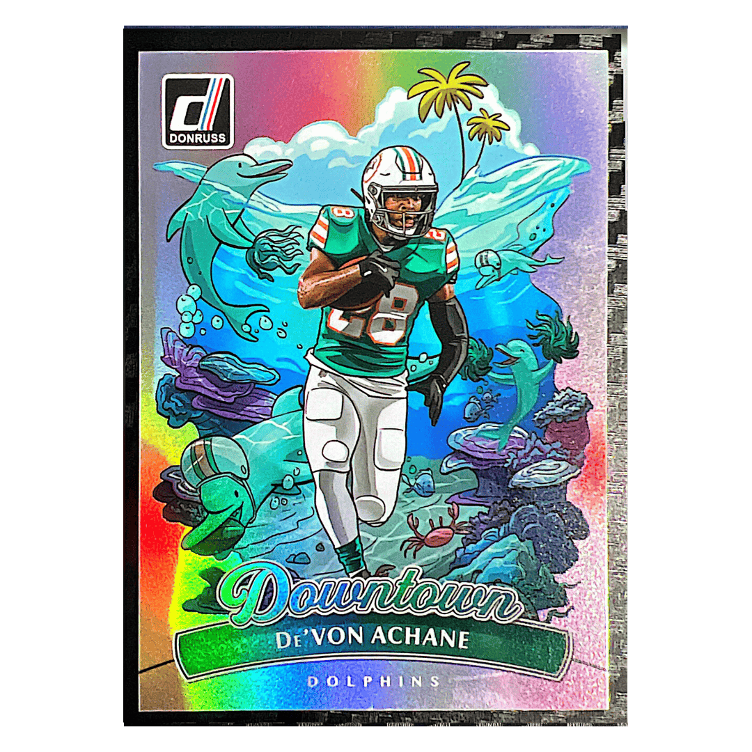 De'Von Achane 2025 Panini Donruss Downtown Card #10