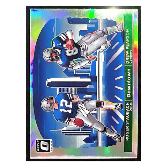 Roger Staubach & Drew Pearson 2024 Panini Donruss Optic Downtown Card #12