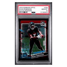 Bijan Robinson PSA 10 2023 Panini Donruss Optic Black Pandora Rated Rookie #1/ 25 Card #206