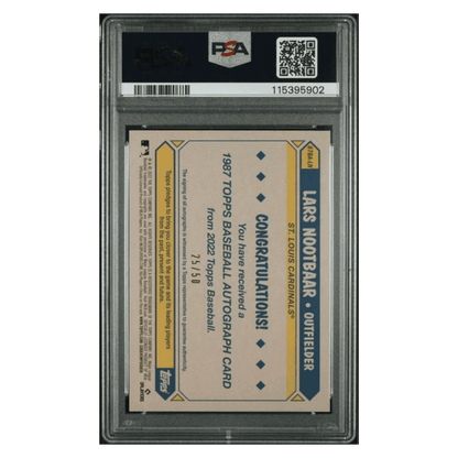 Lars Nootbaar PSA 9 2022 Topps '87 Topps Certified Autograph Issue Rookie RC #d/ 50 Card #87BALN