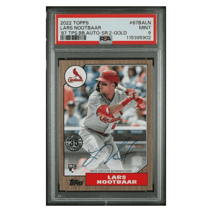 Lars Nootbaar PSA 9 2022 Topps '87 Topps Certified Autograph Issue Rookie RC #d/ 50 Card #87BALN
