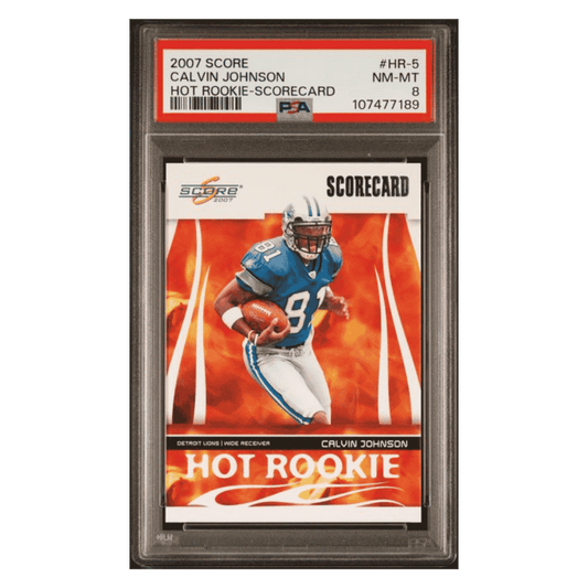 Calvin Johnson PSA 8 2007 Score Hot Rookie Scorecard #d/ 750 Card #HR-5