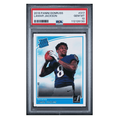Lamar Jackson PSA 10 2018 Panini Donruss Rated Rookie Card #317