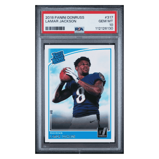 Lamar Jackson PSA 10 2018 Panini Donruss Rated Rookie Card #317