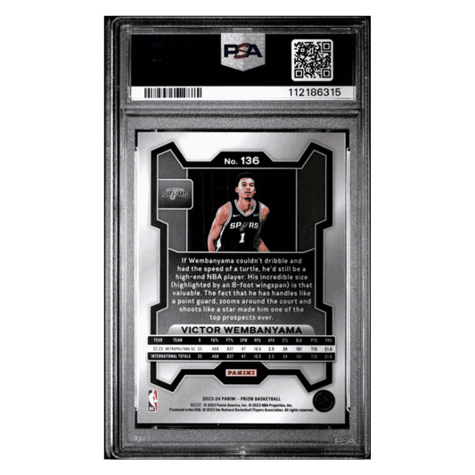 Victor Wembanyama PSA 9 2023 Panini Prizm Rookie RC Card #136