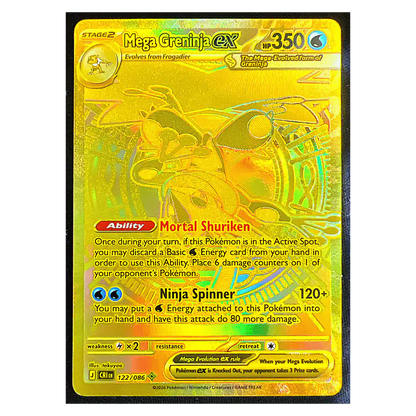 Mega Greninja ex Pokemon Chaos Rising Gold Hyper Rare Full Art Holo Card #122/086