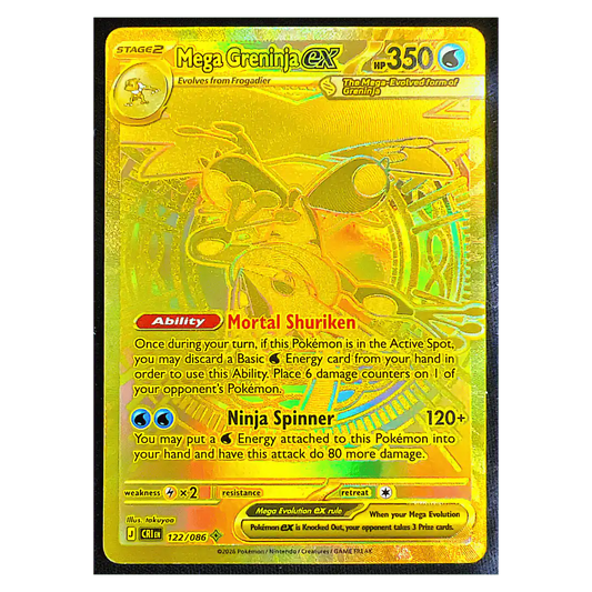 Mega Greninja ex Pokemon Chaos Rising Gold Hyper Rare Full Art Holo Card #122/086