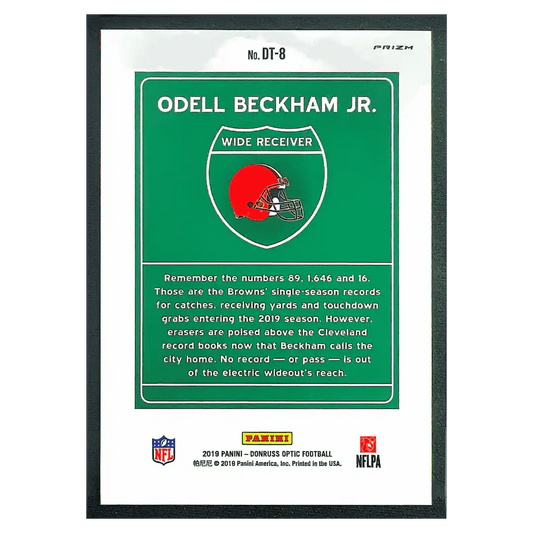 Odell Beckham Jr 2019 Panini Donruss Optic Downtown Card #DT8