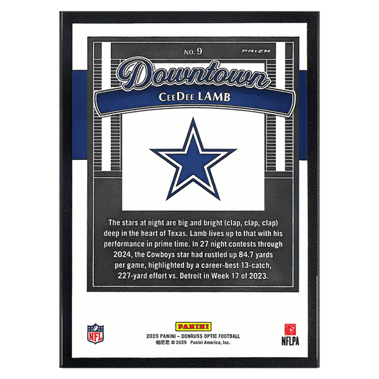 CeeDee Lamb 2025 Panini Donruss Optic Downtown Card #9