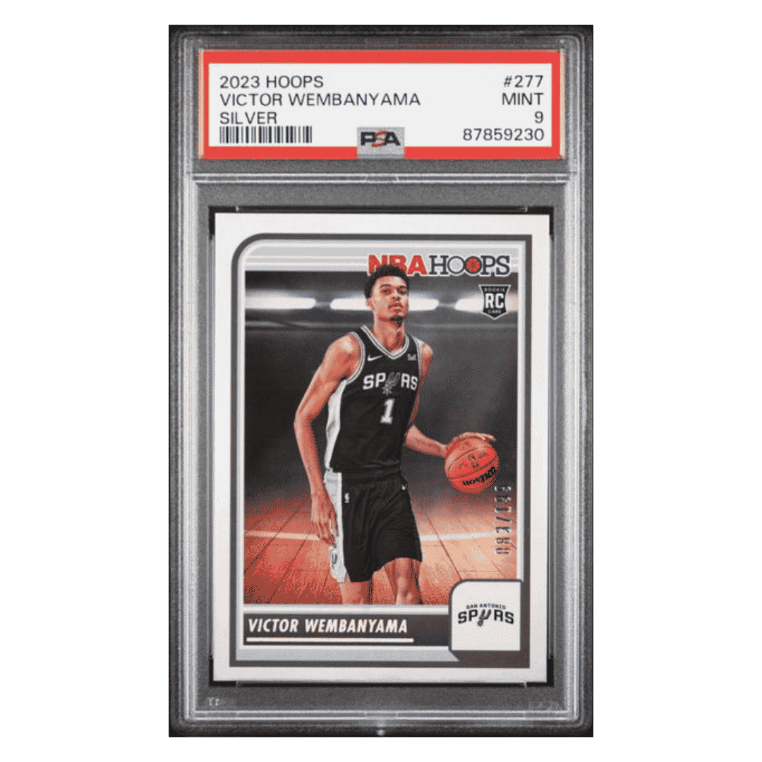 Victor Wembanyama PSA 9 2023 Panini NBA Hoops Silver Rookie RC #d/ 199 Card #277