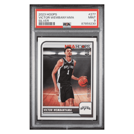 Victor Wembanyama PSA 9 2023 Panini NBA Hoops Silver Rookie RC #d/ 199 Card #277