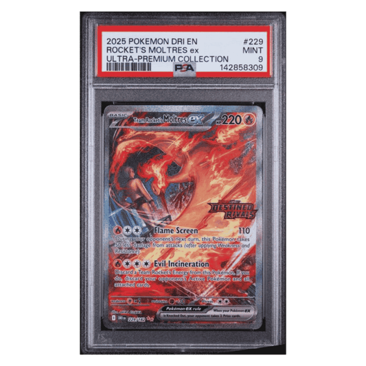 Rocket's Moltres ex PSA 9 2025 Pokemon Destined Rivals Ultra Premium Collection Card #229