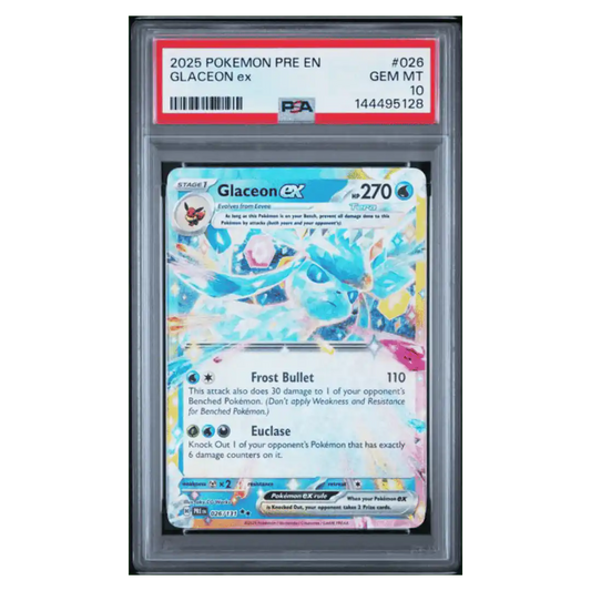 Glaceon ex PSA 10 2025 Pokemon Prismatic Evolutions Card #026