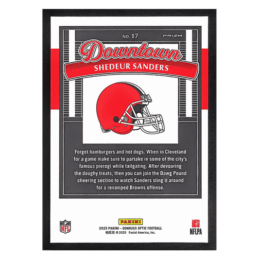 Shedeur Sanders 2025 Panini Donruss Optic Downtown Rookie RC Card #17