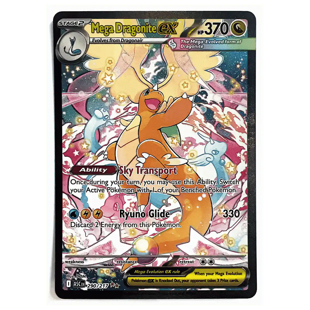 Mega Dragonite ex Pokemon Ascended Heroes Special Illustration Rare Holofoil Card #290/217