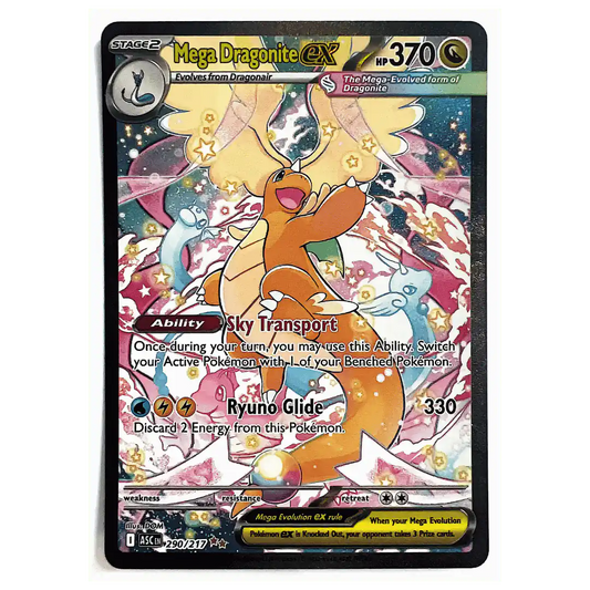 Mega Dragonite ex Pokemon Ascended Heroes Special Illustration Rare Holofoil Card #290/217