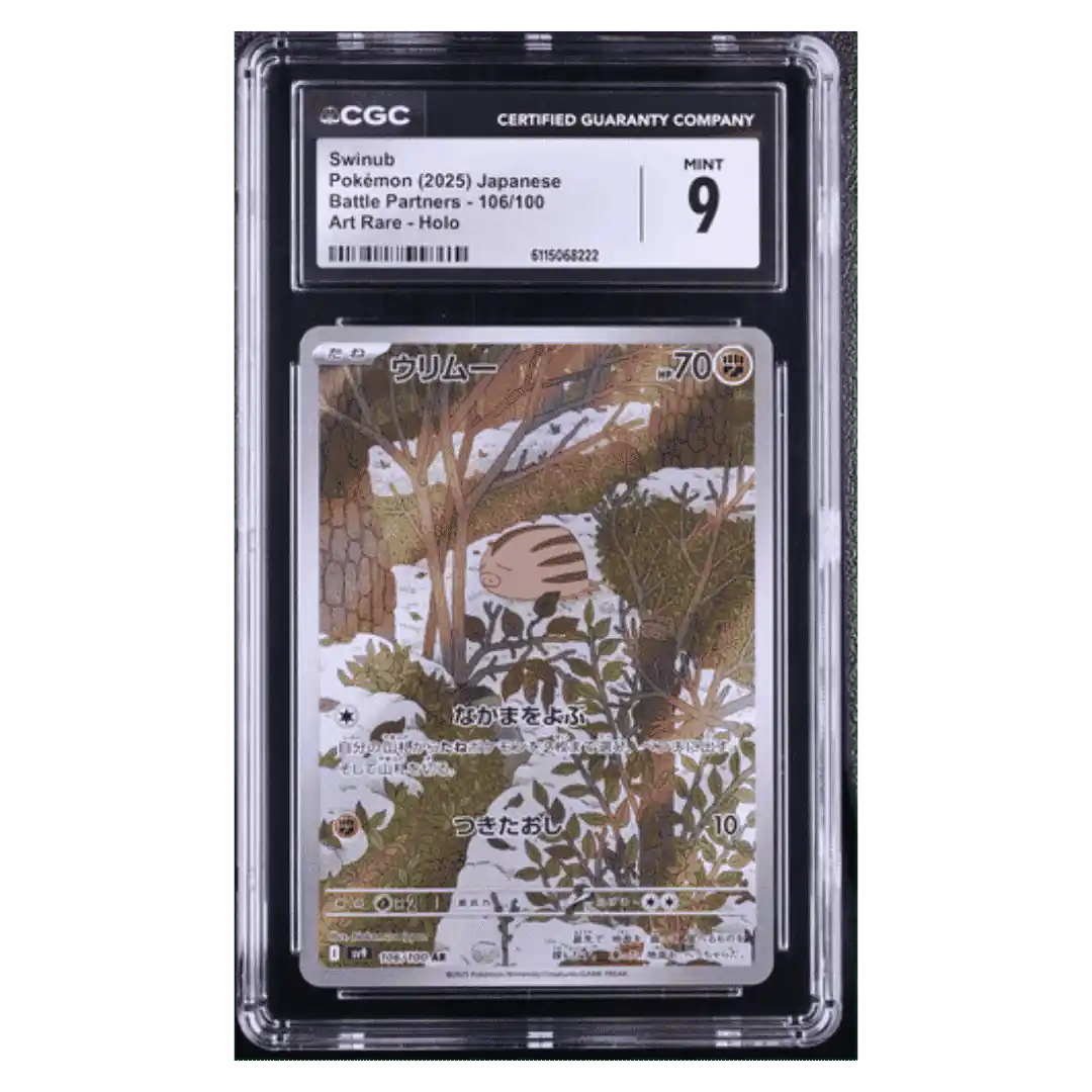 Swinub CGC 9 2025 Pokemon Japanese Battle Partners Art Rare Holo Card #106/100