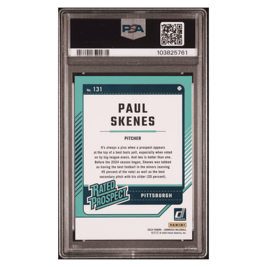 Paul Skenes PSA 10 2024 Panini Donruss Rated Prospect Card #131
