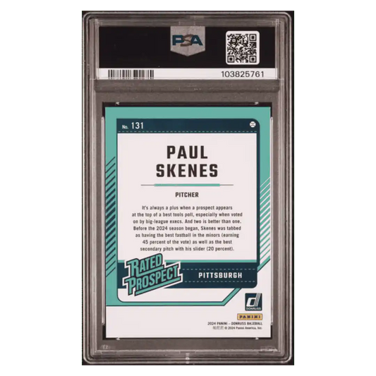 Paul Skenes PSA 10 2024 Panini Donruss Rated Prospect Card #131