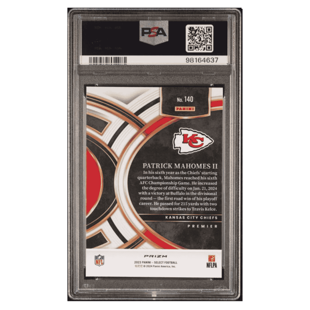 Patrick Mahomes PSA 10 2023 Panini Select Silver Prizm Card #140