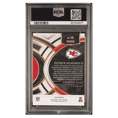Patrick Mahomes PSA 10 2023 Panini Select Silver Prizm Card #140