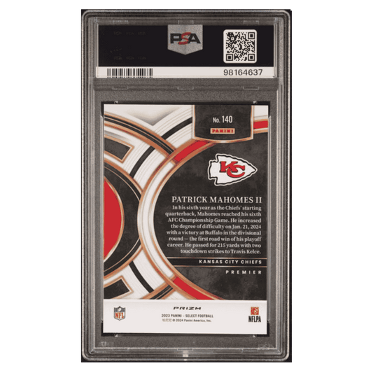 Patrick Mahomes PSA 10 2023 Panini Select Silver Prizm Card #140
