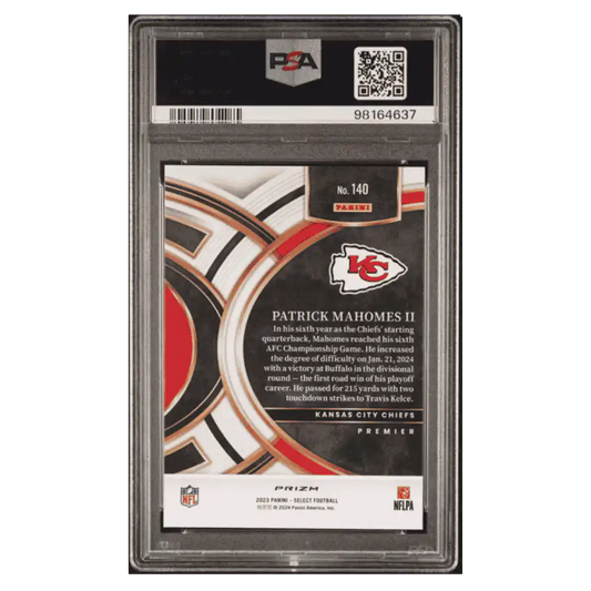 Patrick Mahomes PSA 10 2023 Panini Select Silver Prizm Card #140
