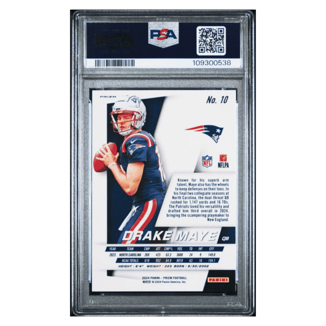 Drake Maye PSA 9 2024 Panini Prizm Flashback Rookie RC Card #10