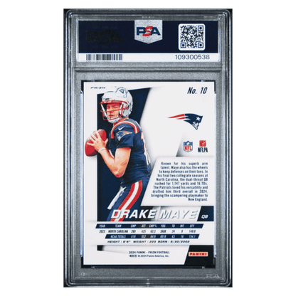 Drake Maye PSA 9 2024 Panini Prizm Flashback Rookie RC Card #10