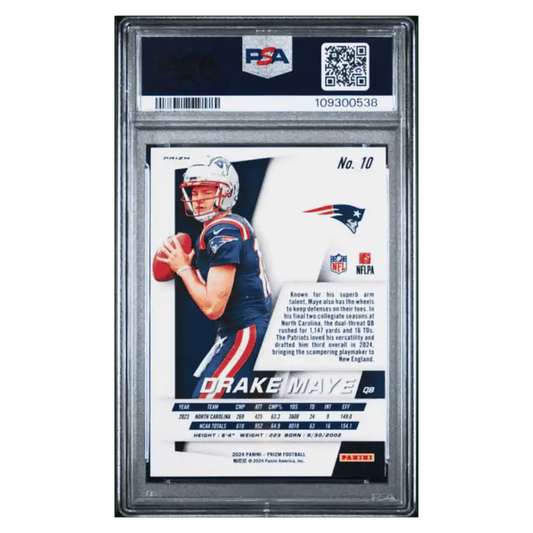 Drake Maye PSA 9 2024 Panini Prizm Flashback Rookie RC Card #10