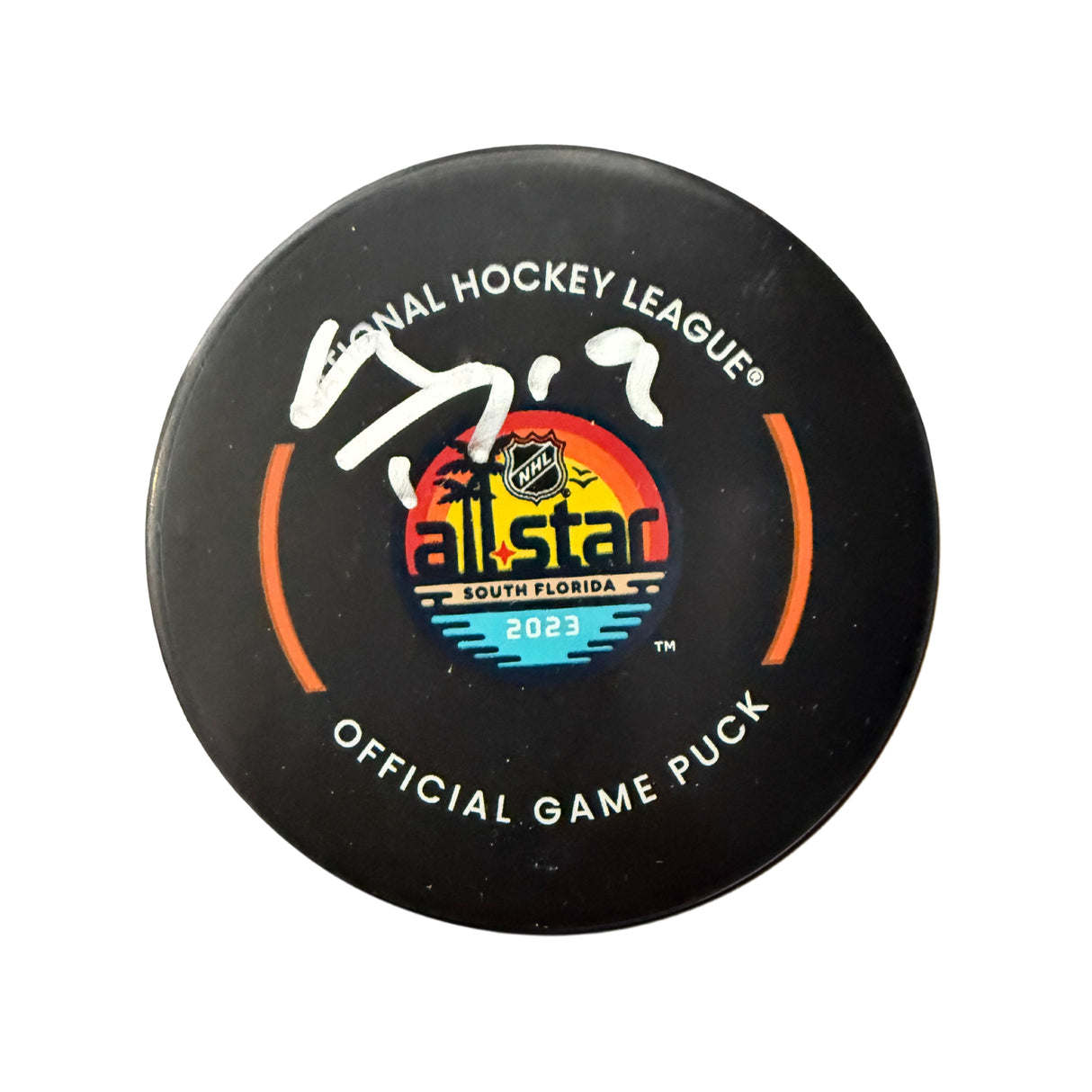 Matthew Tkachuk Florida Panthers Autographed 2023 All Star Official Game Puck - Beckett COA