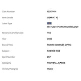 Rashee Rice PSA 10 2023 Panini Donruss Optic Holo Rated Rookie Card #257