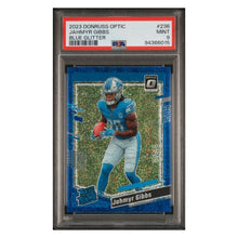 Jahmyr Gibbs PSA 9 2023 Panini Donruss Optic Blue Glitter Rated Rookie Card #236