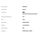 Luka Doncic PSA 9 2018 Panini Prizm Rookie RC Card #280