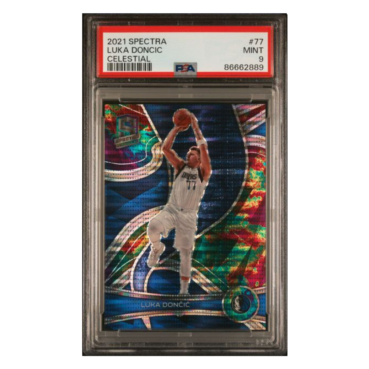 Luka Doncic PSA 9 2021 Panini Spectra Celestial #d/ 99 Card #77