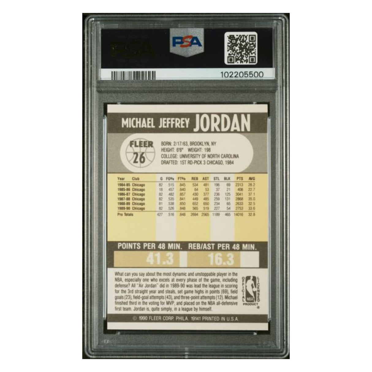 Michael Jordan PSA 9 1990 Fleer Card #26