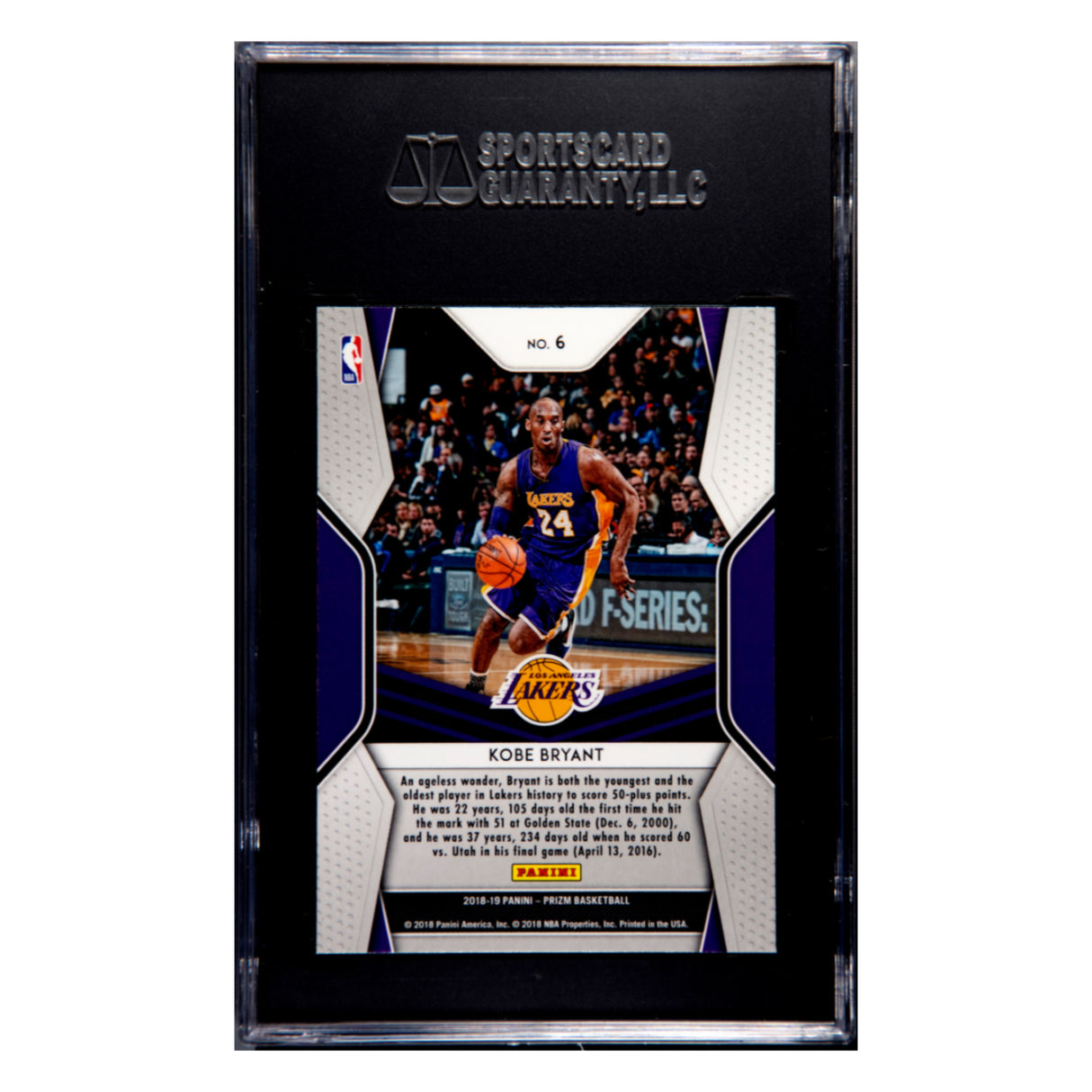 Kobe Bryant SGC 9 2018-19 Panini Prizm Dominance Card #6