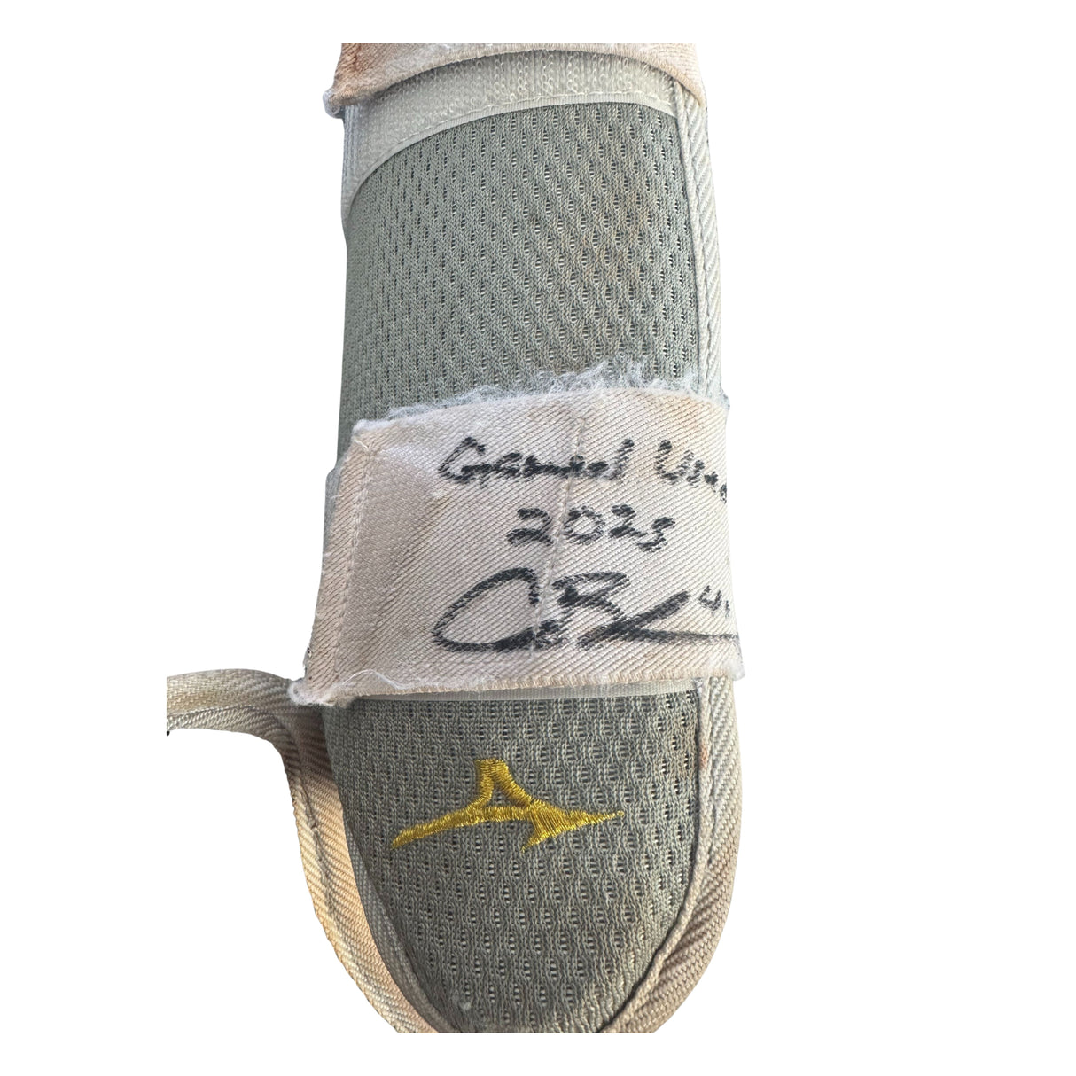 Alec Burleson St Louis Cardinals Autographed 2025 Game Used Shin Guard w/ Inscription - JSA COA