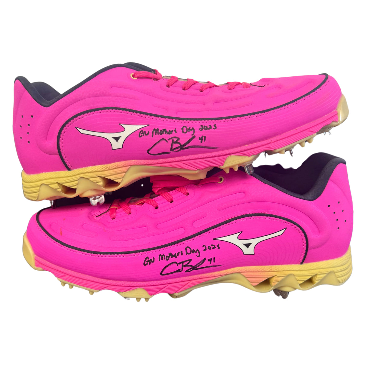 Alec Burleson St Louis Cardinals Autographed 2025 Game Used Mothers Day Cleats w/ Inscription - JSA COA