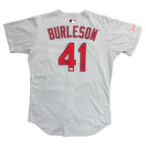 Alec Burleson St Louis Cardinals Autographed 2025 Game Used Away Jersey w/ Inscription - JSA COA