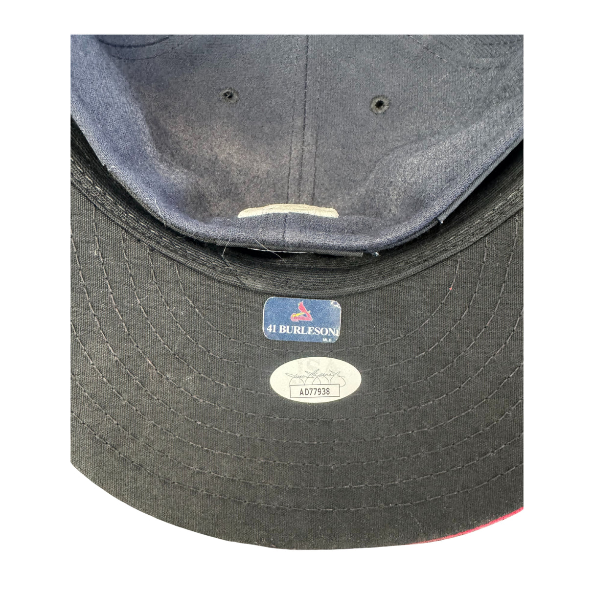 Alec Burleson St Louis Cardinals Autographed 2025 Game Used Bird on Bat Hat w/ Inscription - JSA COA