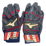 Alec Burleson St Louis Cardinals Autographed 2025 Game Used Navy Batting Gloves w/ Inscription - JSA COA