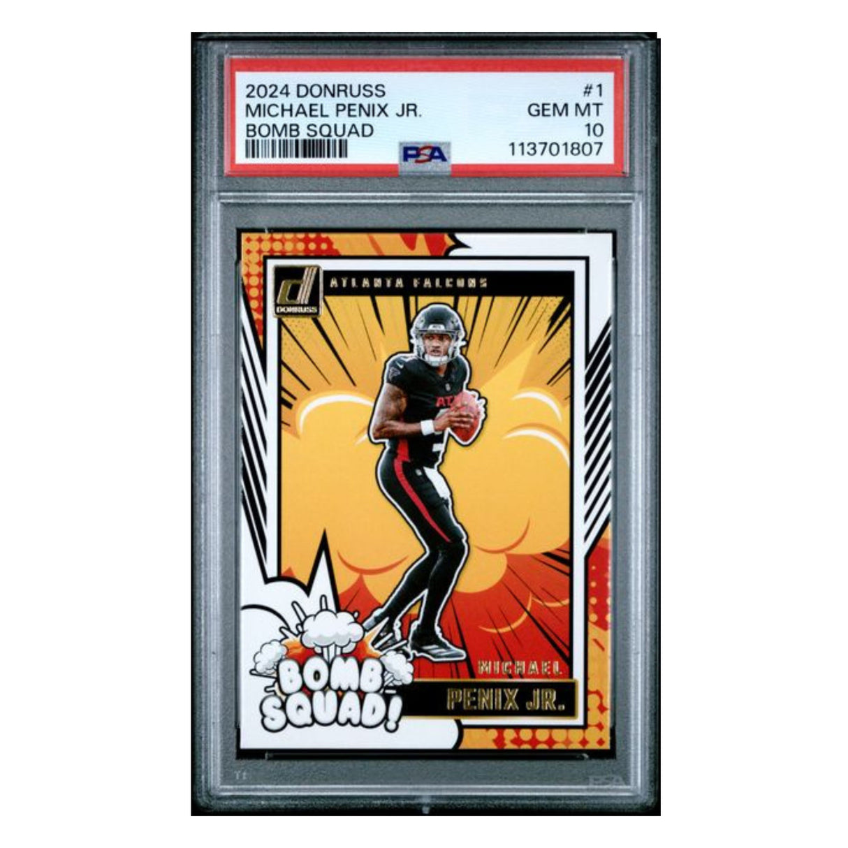 Michael Penix Jr PSA 10 2024 Panini Donruss Bomb Squad Card #1