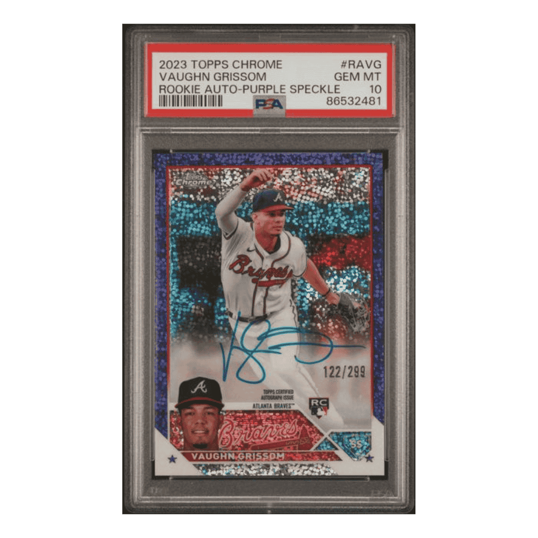Vaughn Grissom PSA 10 2023 Topps Chrome Rookie Auto Purple Speckle #d /299 Card #RAVG