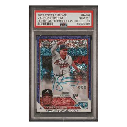 Vaughn Grissom PSA 10 2023 Topps Chrome Rookie Auto Purple Speckle #d /299 Card #RAVG