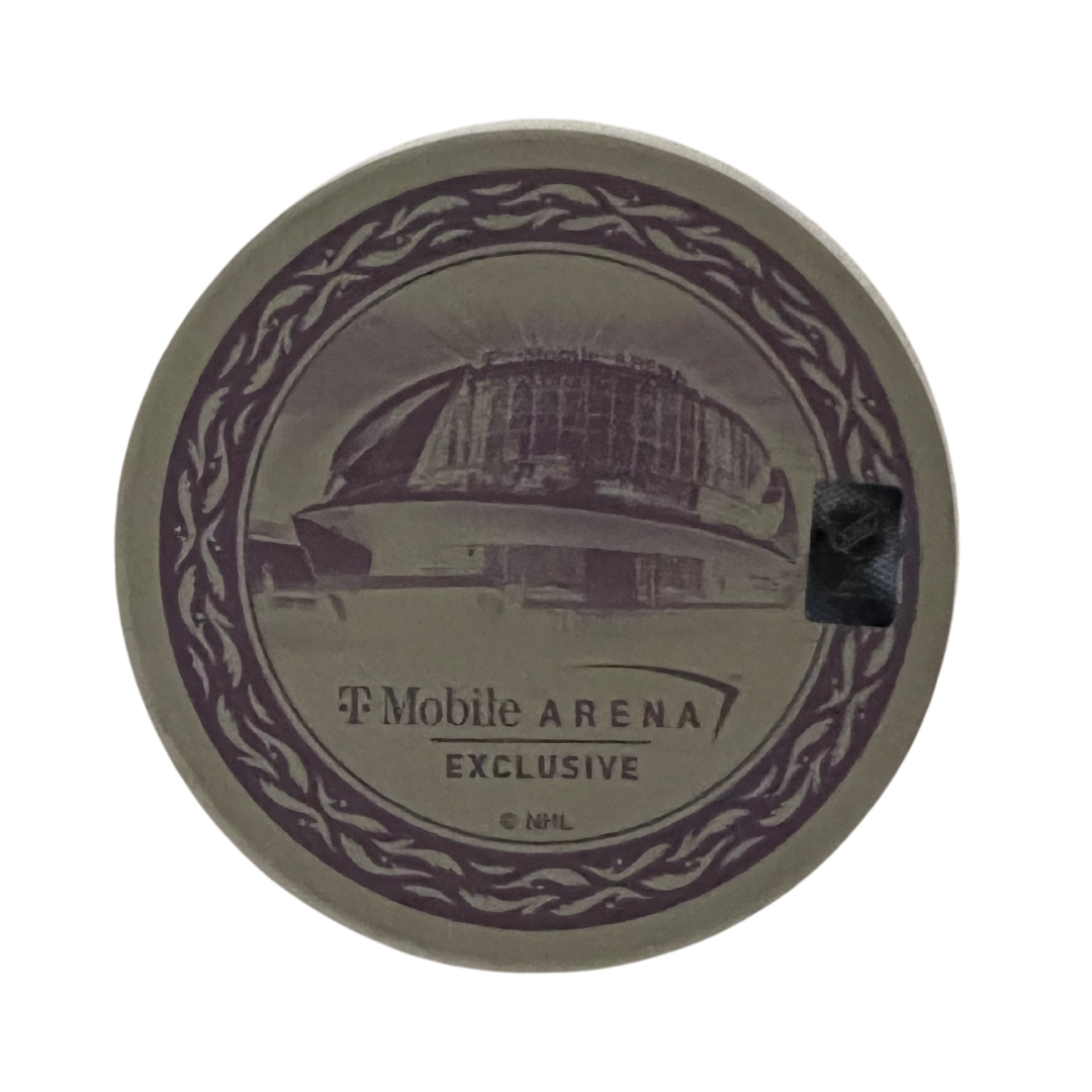 Vegas Golden Knights Hockey Fights Cancer Logo Puck